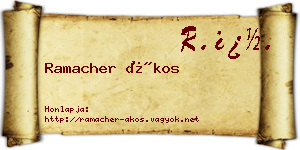 Ramacher Ákos névjegykártya