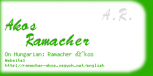 akos ramacher business card